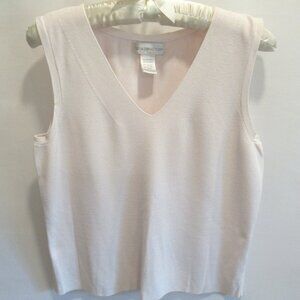 Worthington light pink rayon blend V-neck sleeveless sweater *Sz M*